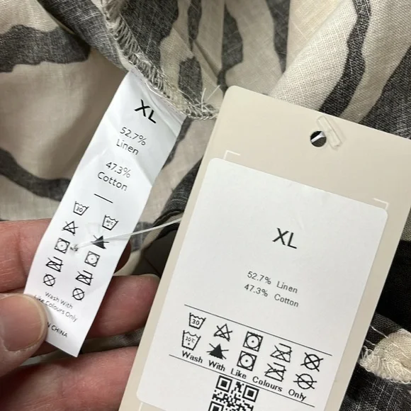 HALARA NWT Boho Beach Zebra Puff SLV Tie Back Square Neck Brown/Tan Crop Top XL - Picture 14 of 16